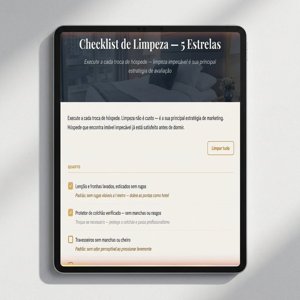 Limpeza, Pós-Estadia e Perfil de Hóspede